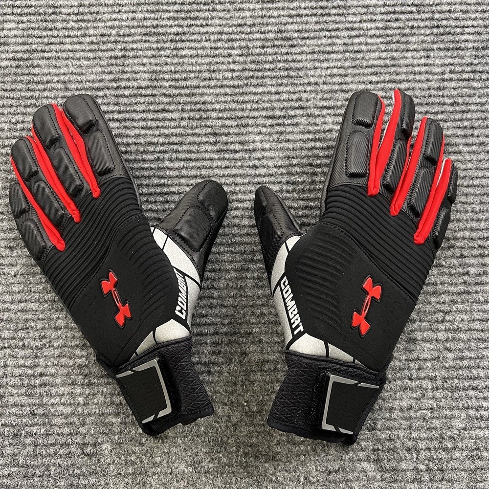 Under Armour Combat Dark Camo Size Large Football Gloves SFIA Certified NIB‎